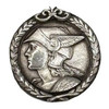 French Pewter Art Deco Medallion Struck with the Face of Mercury Pedant Pin