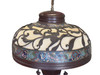 1910 Meiji Period Japanese Cloisonné Lamp with Wrought Iron and Enamel Shade