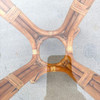 Restored MCM Modernist Rattan Hourglass Round Dining Table w/ Glass Top