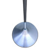 Y2K Chrome & Frosted Glass "Bugle Base" Pedestal Side Table