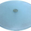 Y2K Chrome & Frosted Glass "Bugle Base" Pedestal Side Table