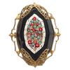 Late Victorian Italian Micro-Mosaic on Black Onyx Brooch