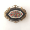 Late Victorian Italian Micro-Mosaic on Black Onyx Brooch