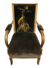 Vintage Velvet Upholstered Gorgeous Armchair with a Painted Dancer on the Back