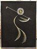 Golfing Man String Nail Art Silver and Gold on Blackby Chapman, Pair