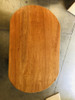 Restored Oval Stacked Rattan Dining Table W/ Mahogany Top