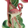 Mid-century Child & Mother Pink Flamingo Ceramic Tabletop Statue By Leftons