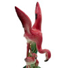 Mid-century Child & Mother Pink Flamingo Ceramic Tabletop Statue By Leftons