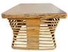 Restored Hourglass Rattan and Mahogany Coffee Table