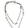 Gucci 17" Silver Interlocking Horse Bit Chain Necklace w/ Figa Fist Charm