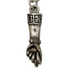 Gucci 17" Silver Interlocking Horse Bit Chain Necklace w/ Figa Fist Charm