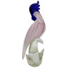 Mid-century Murano Gold Fleck Multicolored Art Glass Cockatoo Scultpure