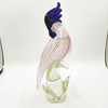 Mid-century Murano Gold Fleck Multicolored Art Glass Cockatoo Scultpure
