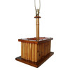 Restored Rare Rattan & Koa Wood Planter Table Lamp w/ Large Copper Accent