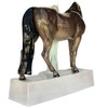 Ceramic Valkyrie and Horse Sculpture by Stanislaus Capeque for Goldscheider