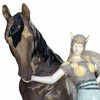 Ceramic Valkyrie and Horse Sculpture by Stanislaus Capeque for Goldscheider