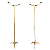 Hollywood Regency Brass-tone Floor Standing Candelabra w/ Claw-foot Base, Pair