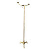 Hollywood Regency Brass-tone Floor Standing Candelabra w/ Claw-foot Base, Pair