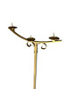 Hollywood Regency Brass-tone Floor Standing Candelabra w/ Claw-foot Base, Pair