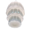 Art Deco Era Ornate Brass Pendant Light w/ Stepped Milk Glass Skyscraper Shade