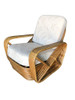 Historic Hand Made 4-strand Square Pretzel Rattan lounge By Paul T. Frankl