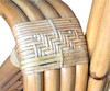Historic Hand Made 4-strand Square Pretzel Rattan lounge By Paul T. Frankl