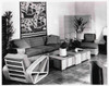Historic Hand Made 4-strand Square Pretzel Rattan lounge By Paul T. Frankl
