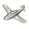 WWII Sweetheart P-47 Thunderbolt Fighter Airplane Brooch Silver Tone