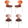 Arne Jacobsen Model-3100 "Ant" Teak Side Chairs by teak chair, Set of Four