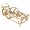 Restored 3/4 3-Strand Round Pretzel Rattan Chaise Reclining Lounge Chair