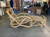 Restored 3/4 3-Strand Round Pretzel Rattan Chaise Reclining Lounge Chair