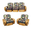 Restored Six-Strand Square Stacked Rattan Lounge Sofa Living room Set
