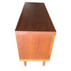 Danish Modern Rose Stained Credenza Cabinet with Sculpted Pig Nose Pulls