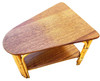 Restored MCM Rattan & Mahogany 7-strand Vertically Stacked Rattan Wedge Table
