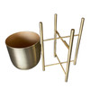 Set of 3 Modernist Brass Spun Brass Planters With Stand - Set of 3
