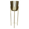Set of 3 Modernist Brass Spun Brass Planters With Stand - Set of 3