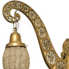 Belle Epoque Electric Scrolling Brass Crystal Sconce w Beaded Shade, 2 Available