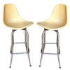 Midcentury Fiberglass Shell Swivel Bar Stool, Pair