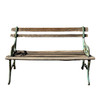 Victorian Cast Iron and Wooden Lath Garden Bench with Vine Leaf Detail