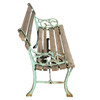 Victorian Cast Iron and Wooden Lath Garden Bench with Vine Leaf Detail