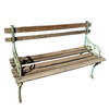 Victorian Cast Iron and Wooden Lath Garden Bench with Vine Leaf Detail