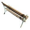 Victorian Cast Iron and Wooden Lath Garden Bench with Vine Leaf Detail