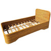 Restored Art Deco 15-Strand Stacked Rattan Twin Bed Frame Headboard, 2 Available
