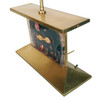 Mid-Century Brass Aquarium Light Up Lamp w/ Shade