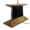 Mid-Century Brass Aquarium Light Up Lamp w/ Shade