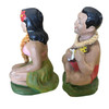 Pair of Hand Painted Ceramic Hula Girl & Ukele Boy Souvenir Figurines