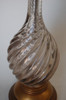 Italian Pink Metalic Swirled Murano Glass Table Lamp on Gold Wood Base