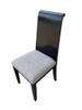 Set of Six Scrolling Back Wooden Oak Dining Chairs by Four Hands