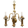 American Colonial Brass Electric Converted Oil Lamp Wall Sconce, 2 Available