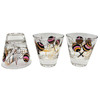 Set of Six Mid-century Gold Leaf Glasses with Maracas Design by Gay Fad Studios